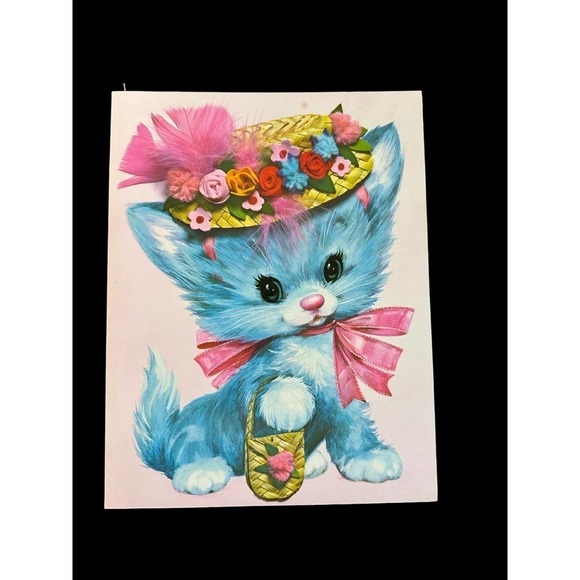 Vintage 1970 Quality Crest Pastel Pets birthday cards - Picture 8 of 13